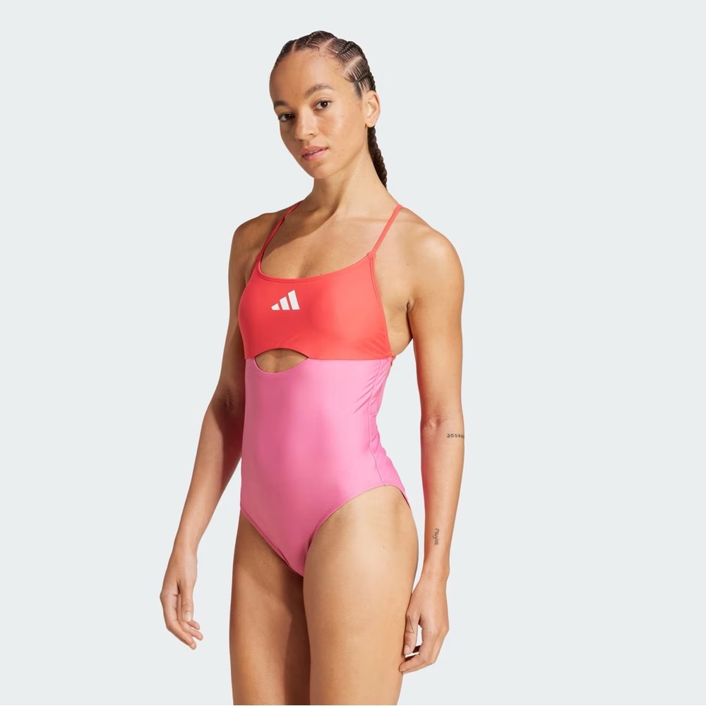 Adidas color block x-back One-Piece Swimsuit